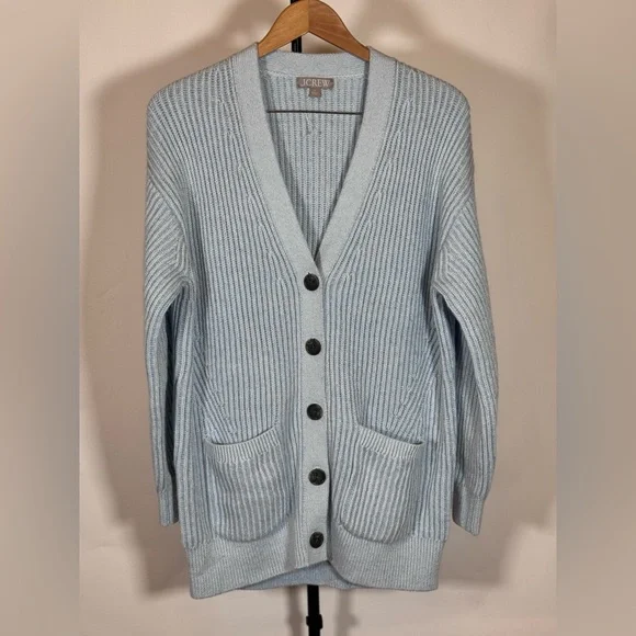 NWOT JCrew Ribbed V-neck cardigan sweater - Picture 2 of 6